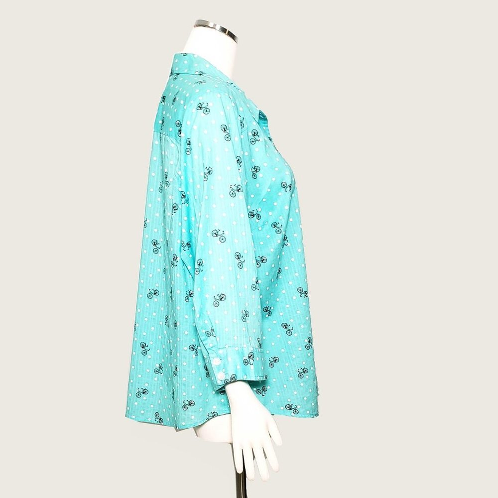 Karen Scott Bicycle Print Top​ - Picture 3 of 7
